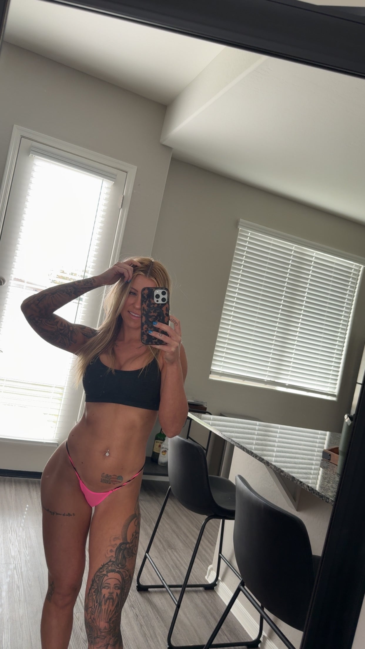 VS Pink and Black Thong